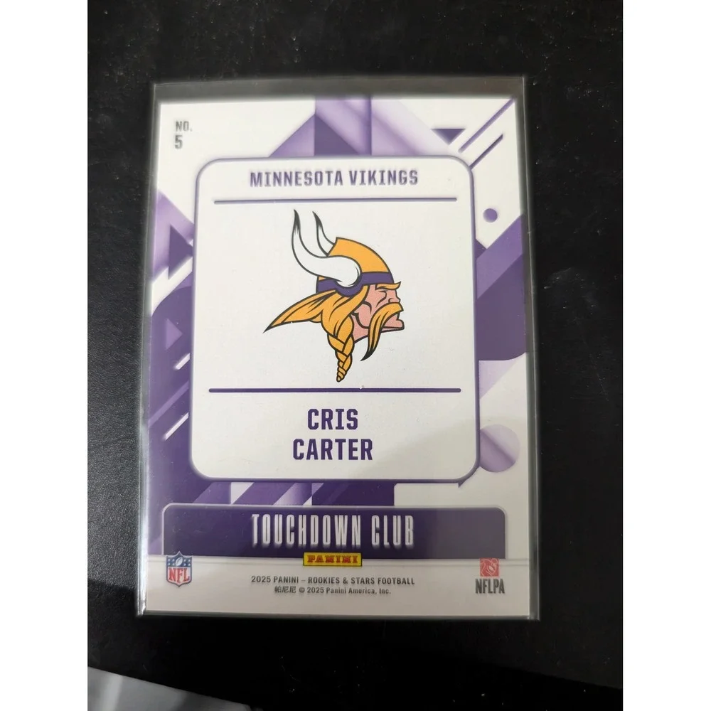 2025 Panini Rookies & Stars Cris Carter Touchdown Club No 5 Minnesota Vikings